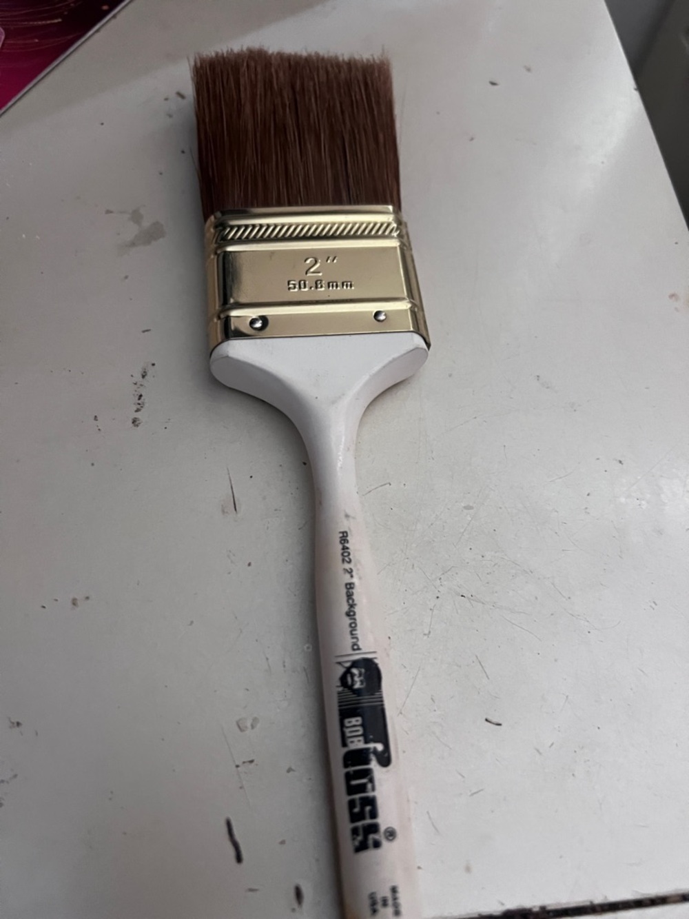 Bob Ross Synthetic and Blend and Bristle Brush 2” BackRound Durable Oil Brush